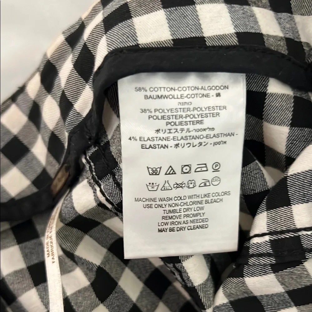 Free People Modern Femme Novelty Black and White Gingham Mini Skirt Size 4 - Picture 7 of 7